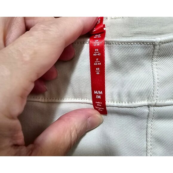 Spanx White Twill Crop Wide-Leg Cotton Blend High-Waist Pants M/M - Picture 8 of 16